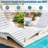 2er Set Sonnenliege aus HDPE Ergonomische Gartenliege in S Form Wetterfester Strandliege mit Rollen Braun