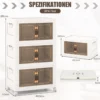 3er Set Stapelbare Aufbewahrungsboxen mit Deckel & Rädern & Türen 49,5 x 31,5 x 86 cm