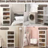 4er Set Stapelbare Aufbewahrungsboxen mit Deckel & Rädern & Türen 49,5 x 31,5 x 112,5 cm