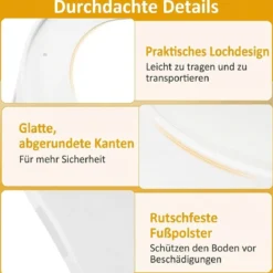 8er-Set stapelbare Hocker runde Sitzhocker aus Kunststoff tragbare Stühle mit Sitzkissen 45 x 45 x 46 cm Weiß