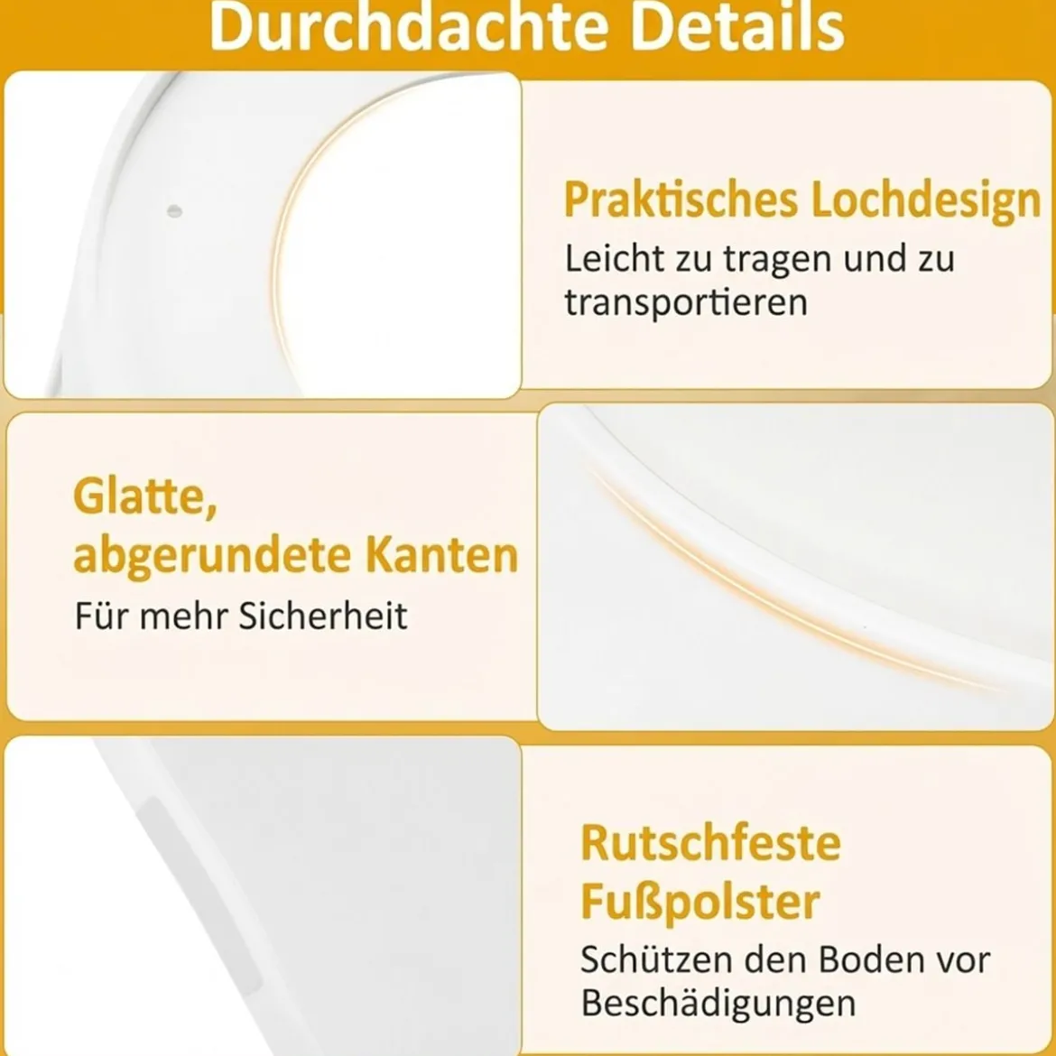 8er-Set stapelbare Hocker runde Sitzhocker aus Kunststoff tragbare Stühle mit Sitzkissen 45 x 45 x 46 cm Weiß
