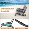 2er Set Strandstühle mit Kissen Klappbare Campingstühle Schnelltrocknende Baumwolle