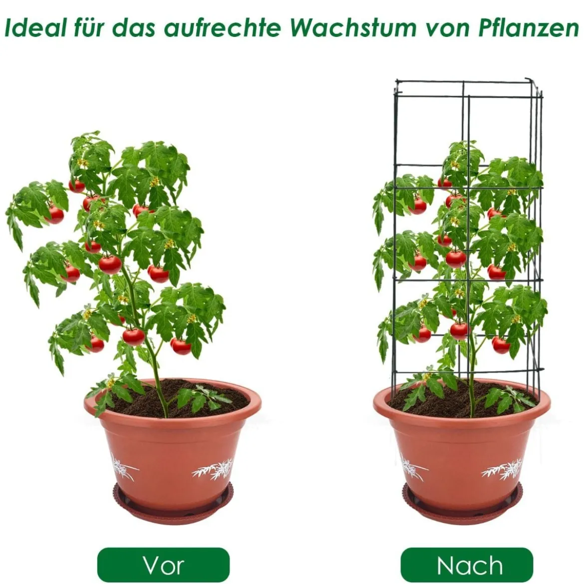 4er Set Tomaten Rankhilfe Metall Rankgitter Tomatenturm Gurkenturm Tomatenkäfig 100 cm