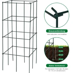 4er Set Tomaten Rankhilfe Metall Rankgitter Tomatenturm Gurkenturm Tomatenkäfig 100 cm