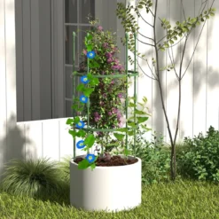 3er Set Tomaten Rankhilfe mit Verstellbare Höhe & 2 Ringe Pflanzenkäfig Pflanzenstütze 102 cm Hoch