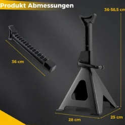 2er Set 6 Tonnen Tragkraft Wagenheber Ständer mit verstellbarer Höhe von 36 - 58,5 cm