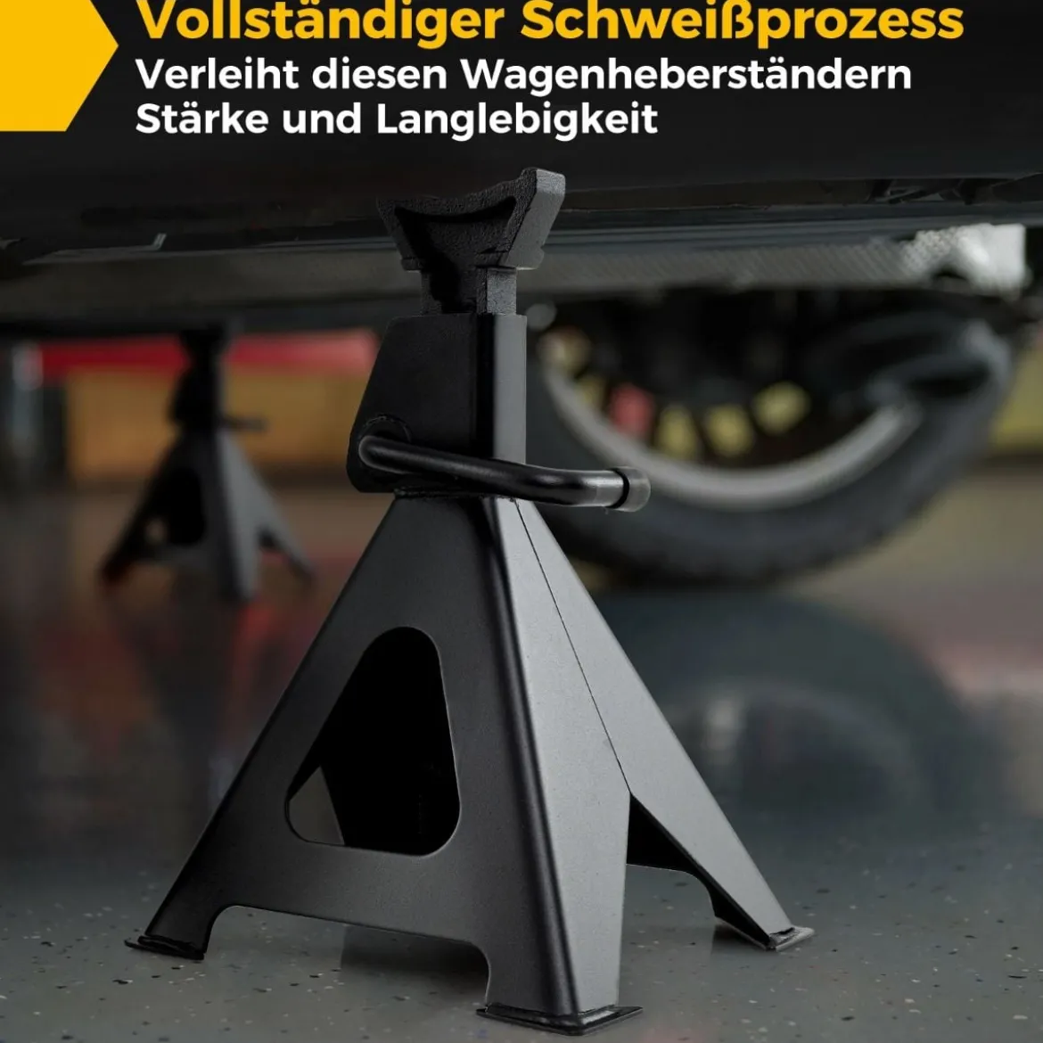 2er Set 6 Tonnen Tragkraft Wagenheber Ständer mit verstellbarer Höhe von 36 - 58,5 cm