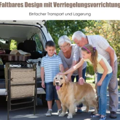4-er Set tragbare Esszimmerstühle Faltbare Terrassenstühle Klappstühle mit Rückenlehne und Armlehnen Braun