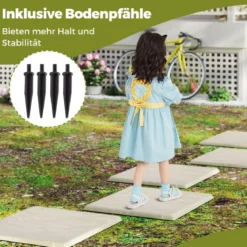 16er Set Trittsteine für Garten Gehwegplatten aus Polypropylen Steinplatten inkl. 64 Erdspießen Beige + Grau