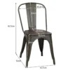 4er Set Vintage-Metallstuhl Esszimmerstuhl mit stabiler Metallkonstruktion 42,5 x 52 x 83,5 cm Bronze