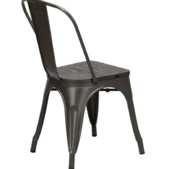 4er Set Vintage-Metallstuhl Esszimmerstuhl mit stabiler Metallkonstruktion 42,5 x 52 x 83,5 cm Bronze