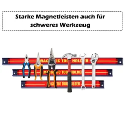 3er Wand Magnetleiste Set Magnet Werkzeughalter Magnetleisten mit Montagematerial