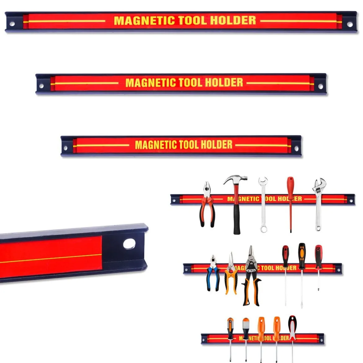 3er Wand Magnetleiste Set Magnet Werkzeughalter Magnetleisten mit Montagematerial