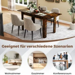 Erweiterbarer Esstisch für 4-6 Personen bis 110 kg Küchentisch Esszimmertisch Landhaustisch Rustikales Braun