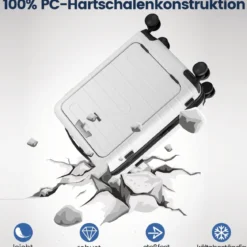 Erweiterbarer Reisekoffer leichter PC-Hartschalenkoffer 20 Zoll Flugzeugtaugliches Rollgepäck Weiß