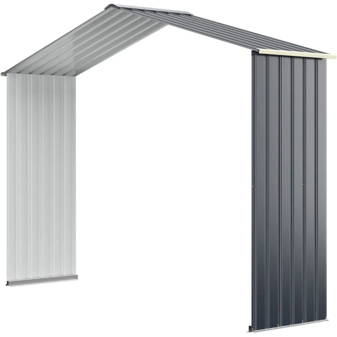 Erweiterungsset für Outdoor-Metallschuppen Erweitert 213 x 162 x 64 cm Grau