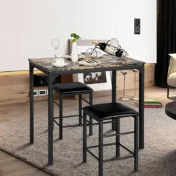 Essgruppe 3 tlg. Esstisch Set Küche Tischgruppe MDF