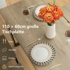 Esstisch mit Bank & 2 Hockern Industrielle Essgruppe Platzsparendes 4er-Set Küchentisch