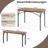 Esstisch Set 3-teilig Küchentisch mit 2 Bänken Essgruppe für 4 Personen Bartisch Set für Küche