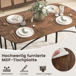 Esstisch Set 3-teilig Küchentisch mit 2 Bänken Essgruppe für 4 Personen Bartisch Set für Küche