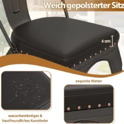 Esszimmerstühle 4er Set Bistrostuhl Metallstuhl stapelbar Küchenstühle gepolstert Gartenstühle mit Rückenlehne 44 x 53 x 84 cm Schussgrau