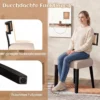 Esszimmerstuhl Küchenstuhl mit Rattan Rückenlehne gepolsterter Sitz & Holzbeine Schwarz