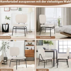 Esszimmerstuhl mit Gebogenem Sitz & Rückenlehne Sherpa-Küchenstuhl Polsterstuhl
