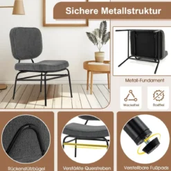 Esszimmerstuhl mit Gebogenem Sitz & Rückenlehne Sherpa-Küchenstuhl Polsterstuhl