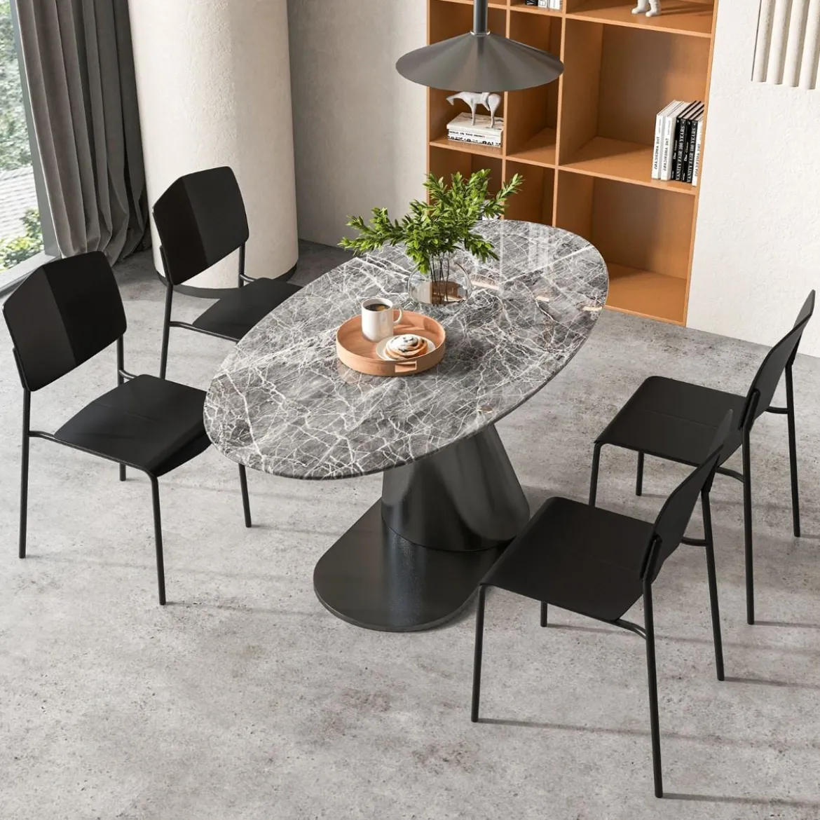 Esszimmerstuhl-Set aus 4 Stühlen Küchenstühle mit Rückenlehne stapelbare Küchensessel Bunt/Schwarz