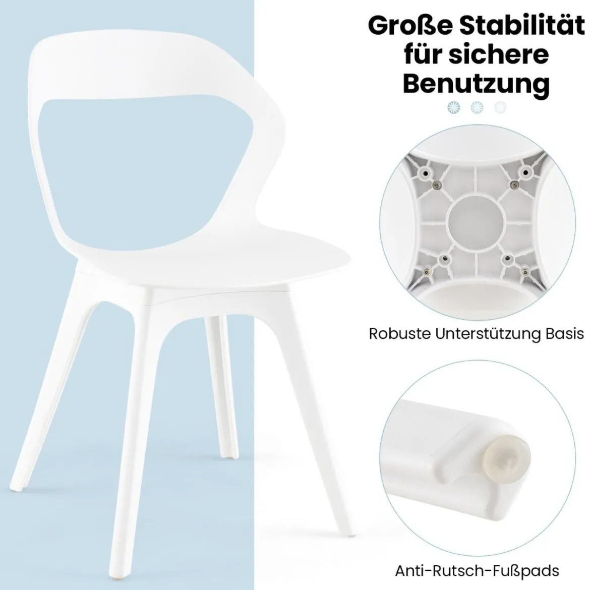 Esszimmerstuhl-Set mit 4 Stühlen Moderne Stühle Küchenstuhl-Set 48 x 54 x 81 cm Weiß
