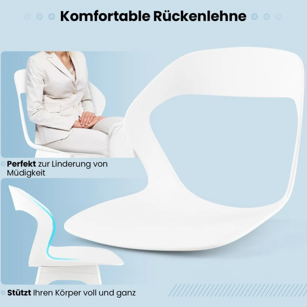 Esszimmerstuhl-Set mit 4 Stühlen Moderne Stühle Küchenstuhl-Set 48 x 54 x 81 cm Weiß