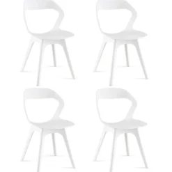 Esszimmerstuhl-Set mit 4 Stühlen Moderne Stühle Küchenstuhl-Set 48 x 54 x 81 cm Weiß