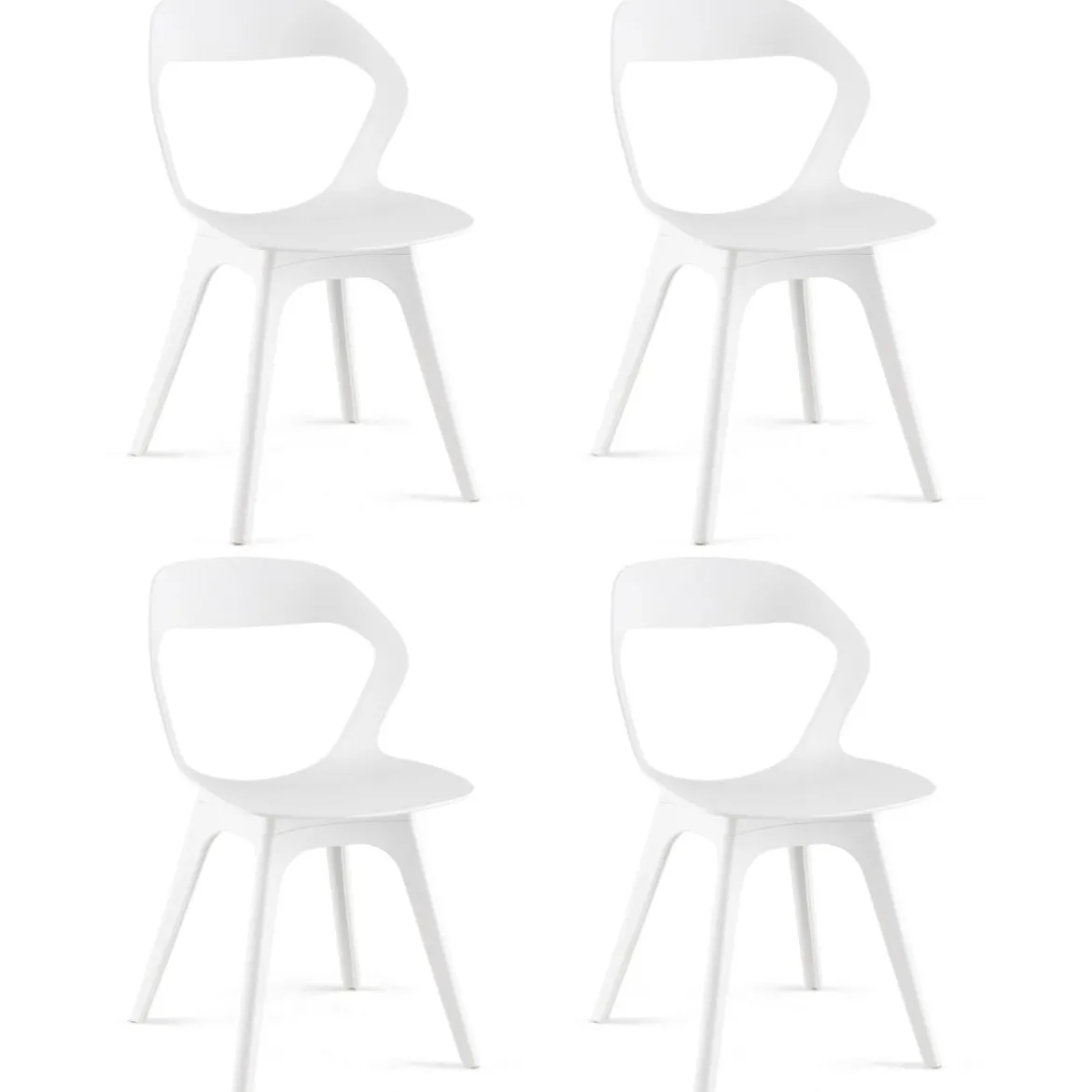 Esszimmerstuhl-Set mit 4 Stühlen Moderne Stühle Küchenstuhl-Set 48 x 54 x 81 cm Weiß