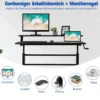 2-Etagen Höhenverstellbarer Sitz-Steh-Schreibtisch Ergonomischer Computertisch 120 x 60 x 88-126 cm Schwarz