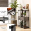 3 Etagen Metall Pflanzenständer Blumenständer mit Schublade 30,5 x 30,5 x 92 cm Grau (1 Pack)