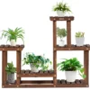 4 Etagen-Pflanzenständer Blumentopf Halter Pflanzen Ausstellungsregal 95 x 25 x 73 cm Natur