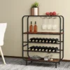 5 Etagen Weinregal für 16 Flaschen mit Glashaltern Flaschenregal Weinständer 90 x 35 x 117 cm