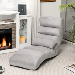 5-fach Einstellbare Relaxliege mit Rückenlehne Klappbare Relaxsessel 175 x 55 x 20 cm Grau