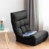 4-fach verstellbarer Boden-Klappstuhl gepolstertes Gaming-Bodensofa Schwarz