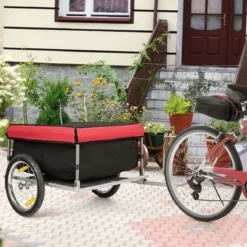 Fahrradanhänger Gepäckanhänger klappbar Lastenanhänger 40 cm Räder bis 40 kg Tragkraft