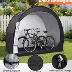 Fahrradgarage für 2 Fahrräder mit Rolltür & Tragetasche Wetterfestes & Wasserdichtes Fahrradzelt