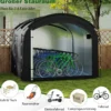 Fahrradgarage Outdoor-Fahrradabdeckung mit wasserfestem & silberbeschichtetem Gewebe Fahrradschuppen Schwarz