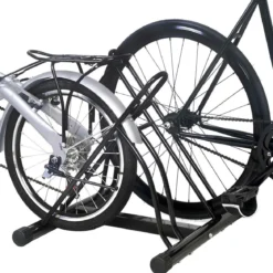 Fahrradständer Bodenparker für 2 Fahrräder Schwarz 60 x 53 x 56 cm