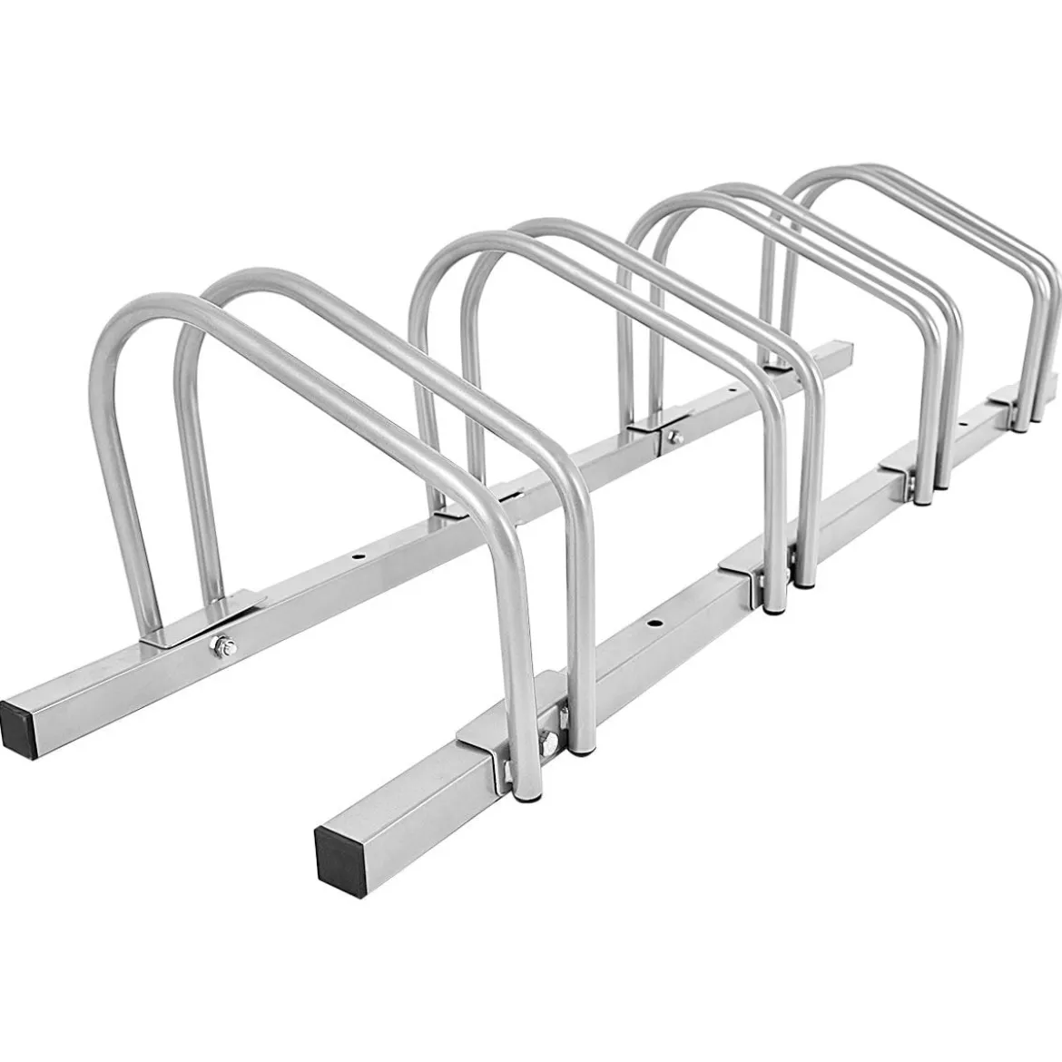 Fahrradständer für 4 Räder Fahrradständer Mehrfachständer Stahl Bodenständer Aufstellständer Silber