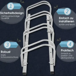 Fahrradständer für 4 Räder Fahrradständer Mehrfachständer Stahl Bodenständer Aufstellständer Silber