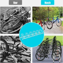 Fahrradständer für 6 Räder Mehrfachständer Stahl Bodenständer Aufstellständer Silber