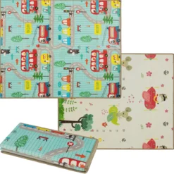 Faltbare Baby Krabblematte aus XPE Material Doppelseitige Spielmatte Babymatte Spielteppich