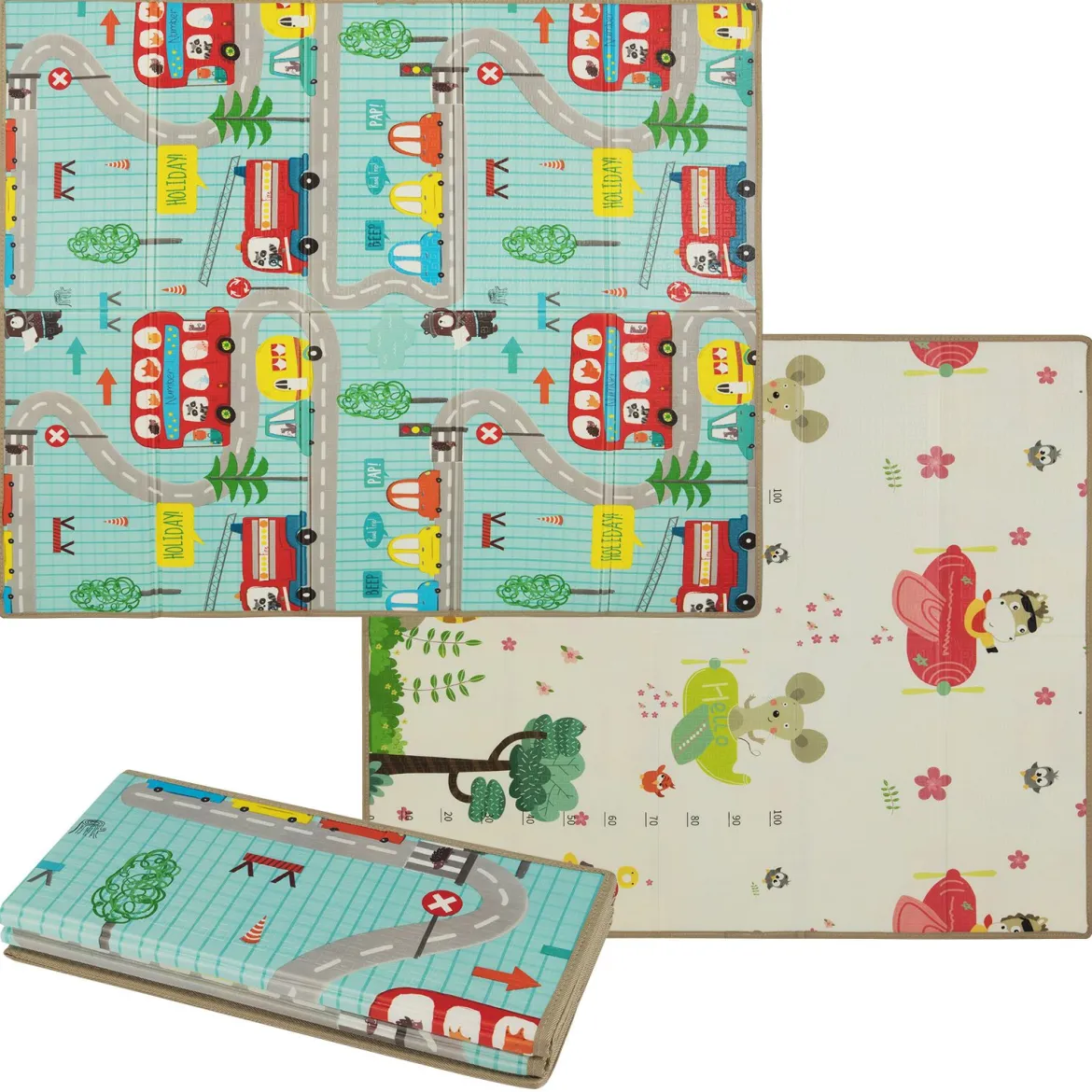 Faltbare Baby Krabblematte aus XPE Material Doppelseitige Spielmatte Babymatte Spielteppich