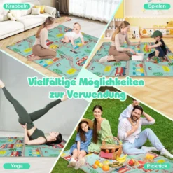 Faltbare Baby Krabblematte aus XPE Material Doppelseitige Spielmatte Babymatte Spielteppich