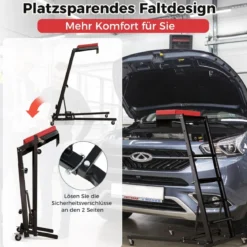 Faltbare Hebebühne mit 114,5-168 cm Einstellbarer Höhe & 3-Gang-Winkel Automobilmotor Hebebühne